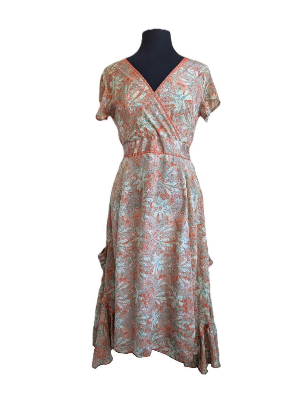 Alchemy Fashions Recycled Sari Wrap Midi Dress | Medium